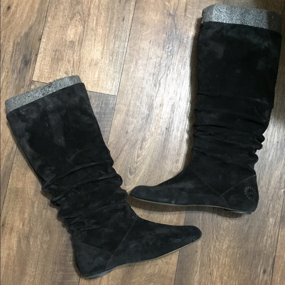 Ugg 🔥sale🔥slouch suede leather boots black